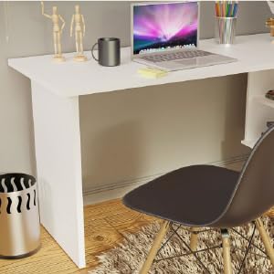  Escrivaninha Mesa de Escritório de Canto 3 Gavetas Branca Lisboa Madesa 