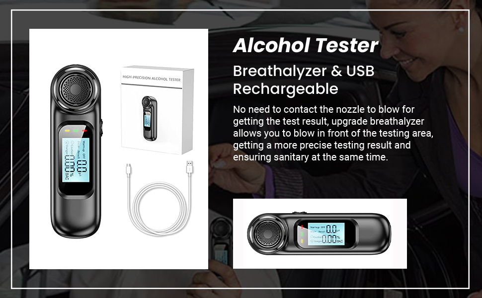 STHIRA® Alcohol Tester Breathalyzer USB Rechargeable Portable Alcohol