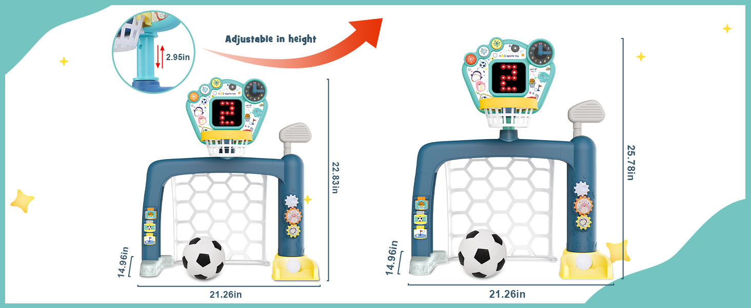 Adjustable height (2.95 IN) grows with your child, extending playtime for years.