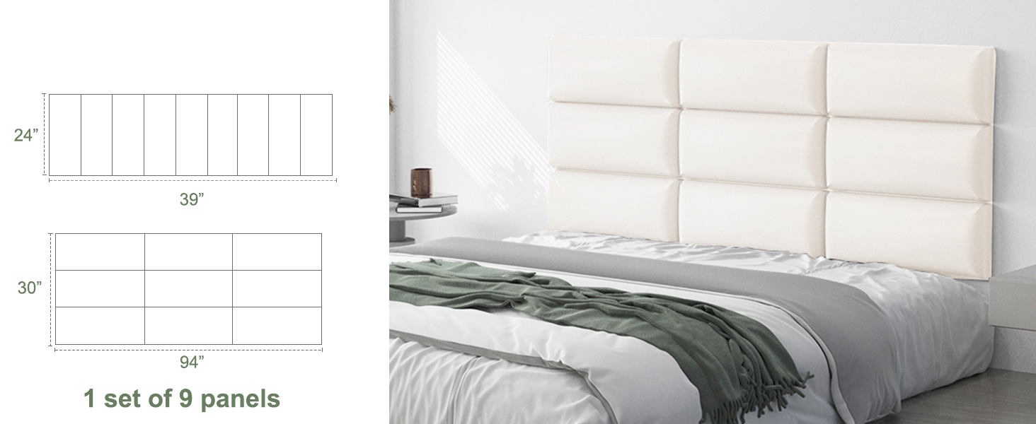 Tbfit Upholstered Wall Mounted Headboard for King Size Bed