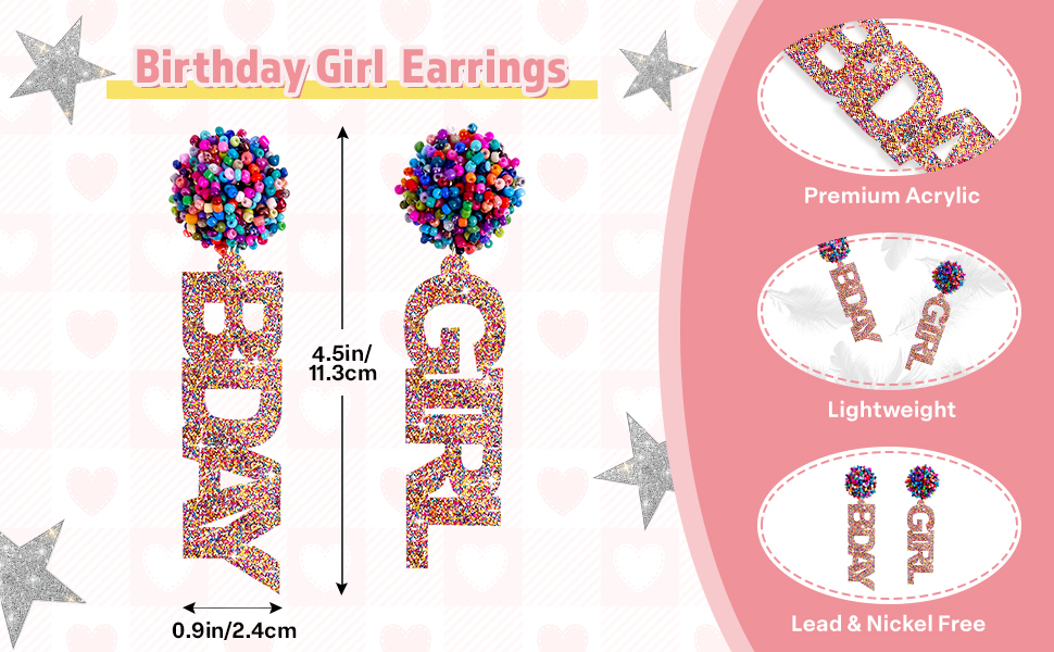 birthday girl earrings