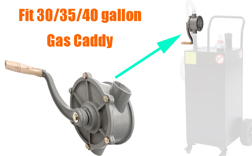 Gas Caddy Pump, Rotary Pump for 30 Gallon Gas Fuel Diesel