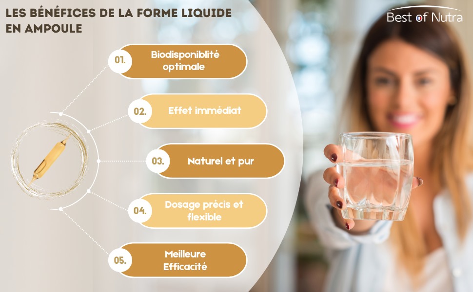 Le texte en français se lit comme suit : « LES BÉNÉFICES DE LA FORME LUDIQUE ». Série d'icônes circulaires teintées d'orange avec des illustrations illustrant divers avantages ou caractéristiques.