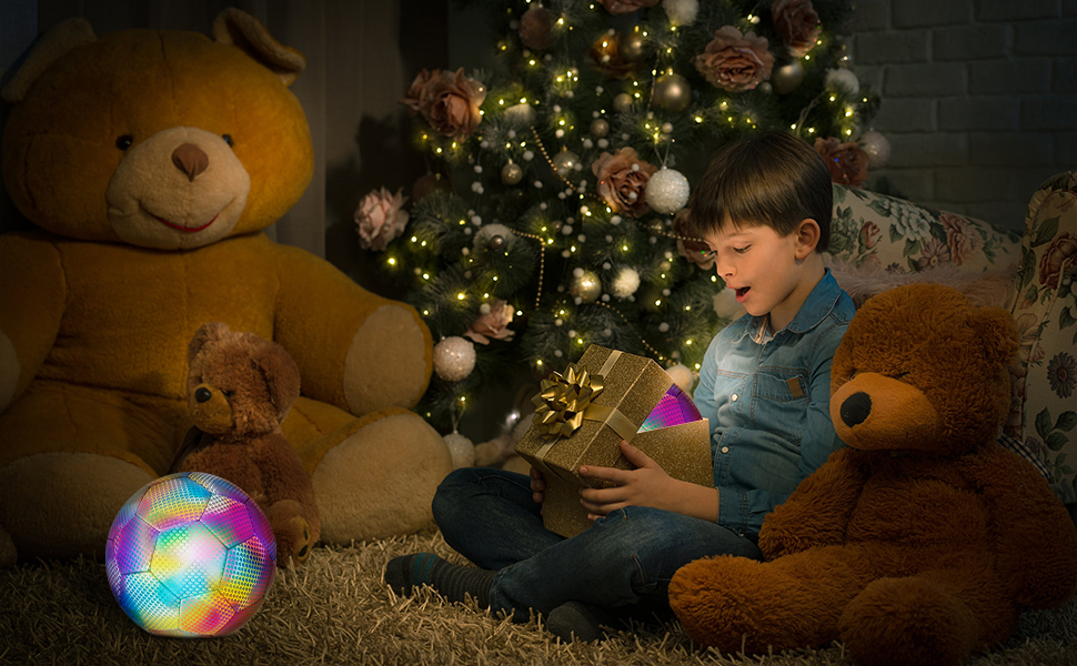 Holographic Reflective Glowing Football soccer ball