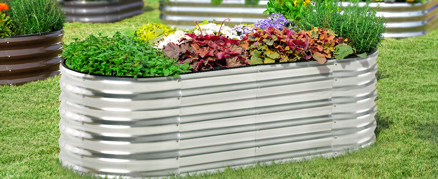 Quictent Galvanized Tall Raised Garden Bed Kit, 6x3x2 ft