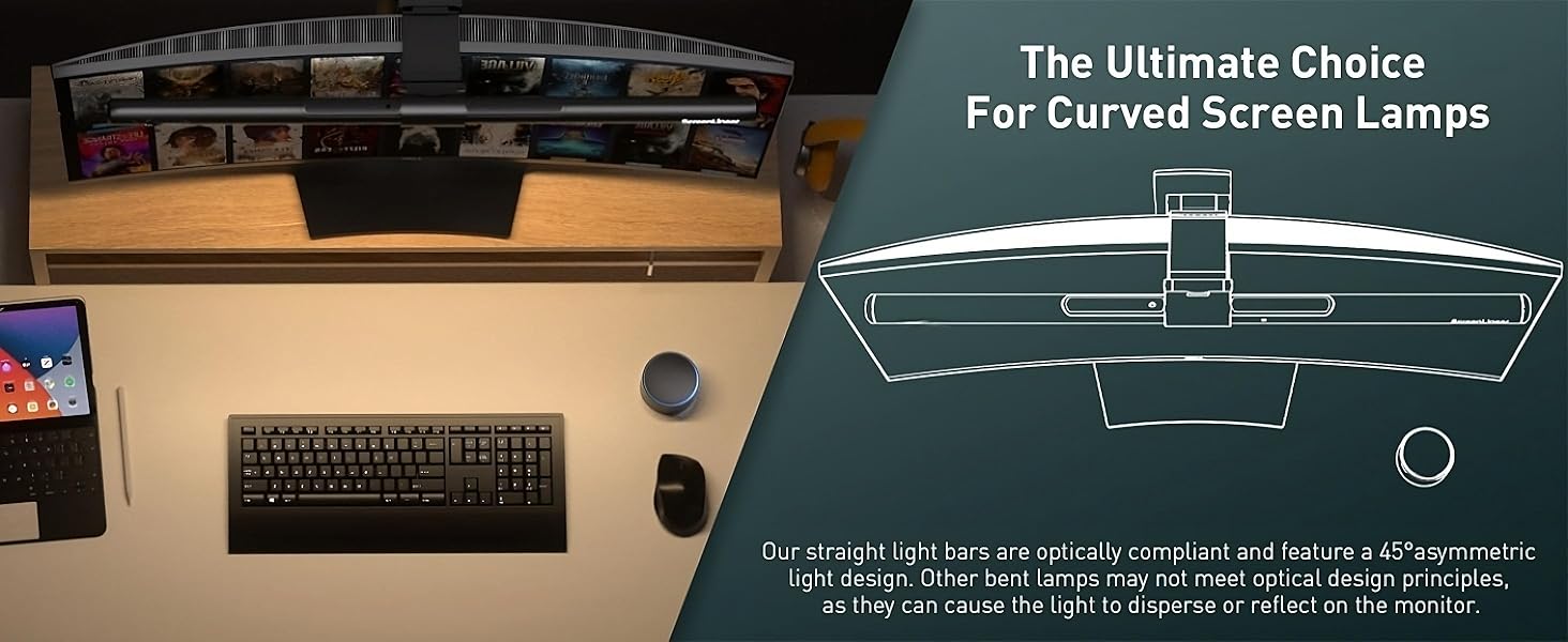Curved screen light bar