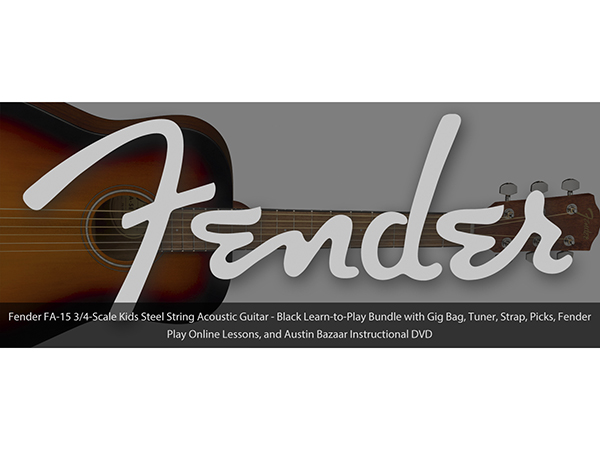 Fender FA-15 BLACK アコースティックギター Fender FA-15 3/4 Scale Steel Acoustic Guitar - Black