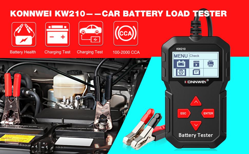 KONNWEI KW210 12V Auto Car Battery Tester 1002000 CCA 220AH Battery