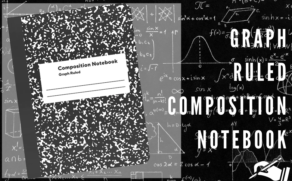 1InTheOffice Graph Paper Composition Notebook, Graph Ruled