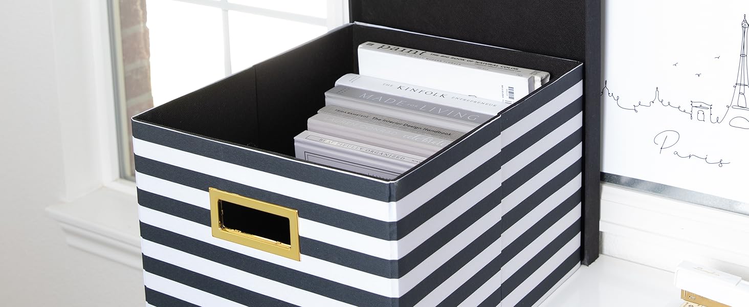 BLU MONACO Paper Organizer Storage Portable File Box with