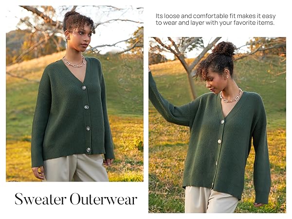 トップス GRANCY distractiondesign big cardigan M MEROKEETY Women's Cardigan Sweaters 2025 Fall Open Front