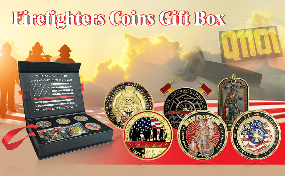 firefighters coins gift box