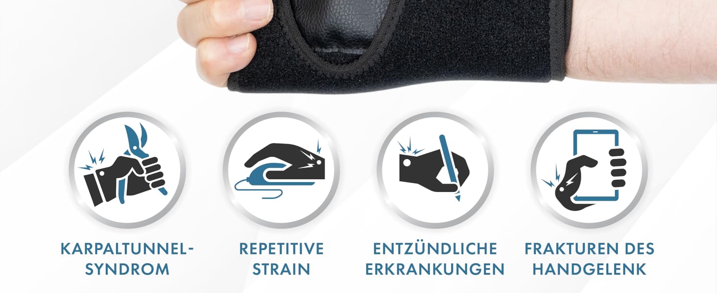 Karpaltunnelsyndrom, repetitive strain, entzündliche erkrankungen, frakturen des handgelenk.