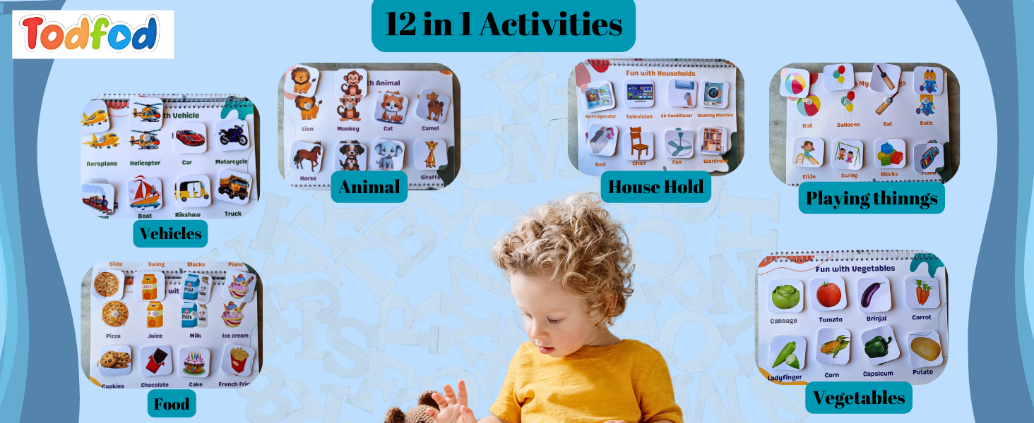 All in One Early Learning Board Book For Kids to Learn Shapes, Colors, Fruits, Numbers