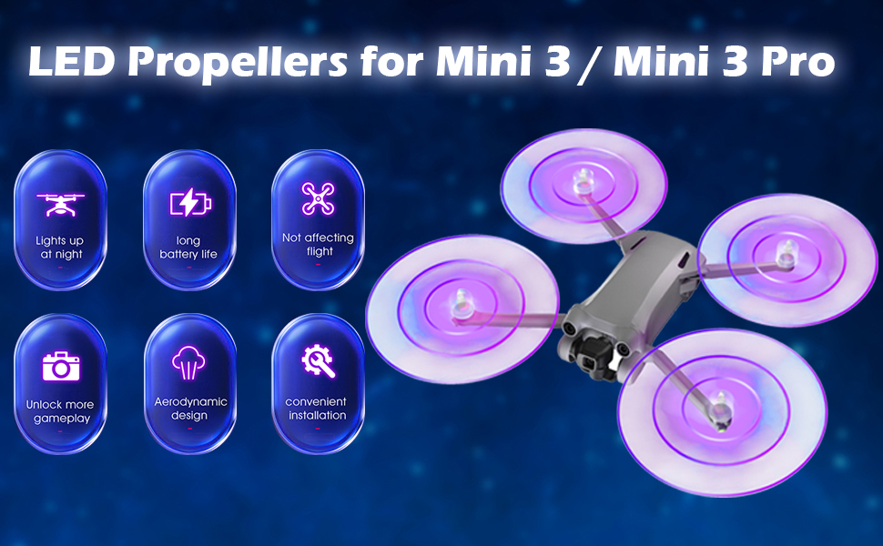 Craznick Mini 3 / Mini 3 Pro Propellers LED Lights