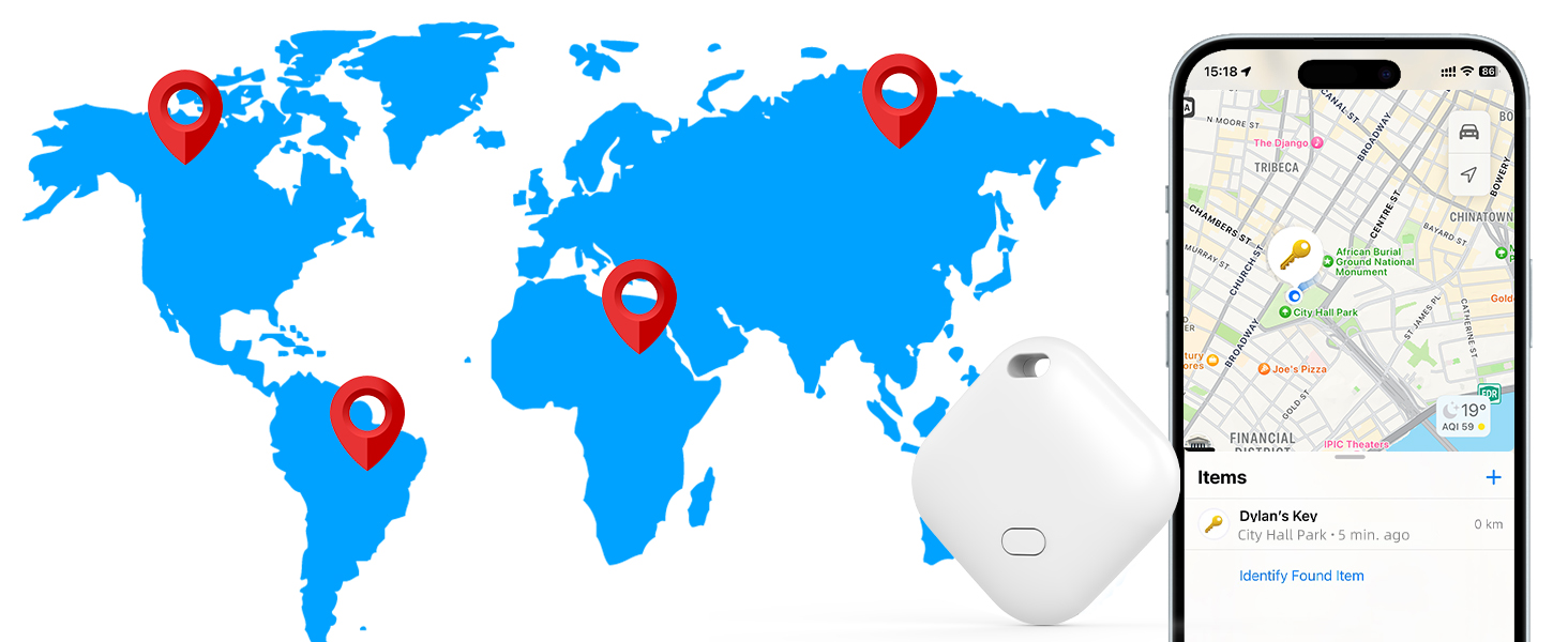 CHZHVAN Key Finder, Luggage Tracker Works with Apple Find
