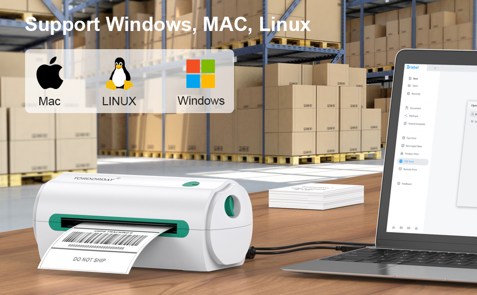 Thermal Label Printer Tordorday Thermal Shipping Label