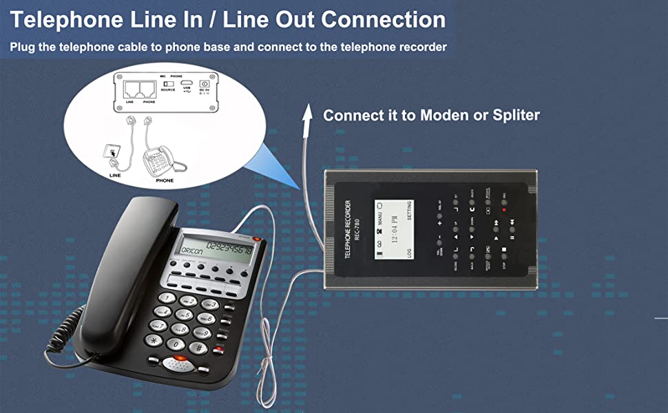 Telephone Recorder,Land Line Phone Call Analog