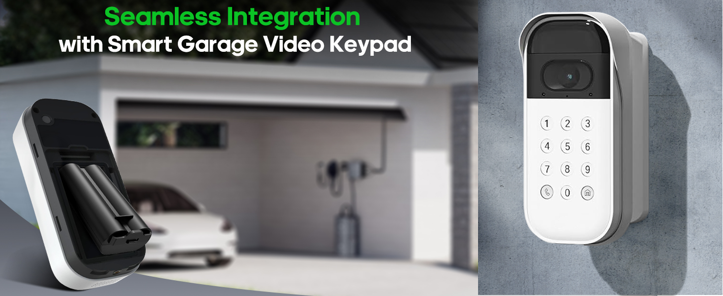 myq smart garage video keypad battery