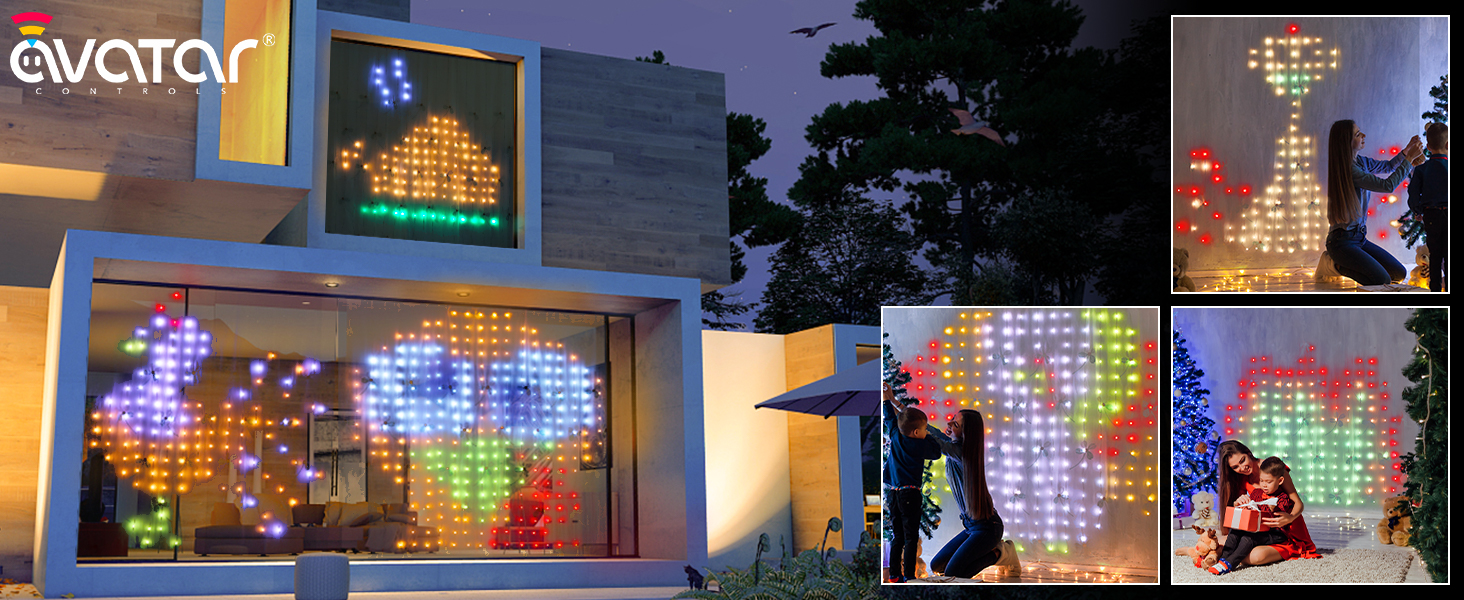 led light curtains twinkly curtain rgb christmas lights outdoor synchronized christmas lights