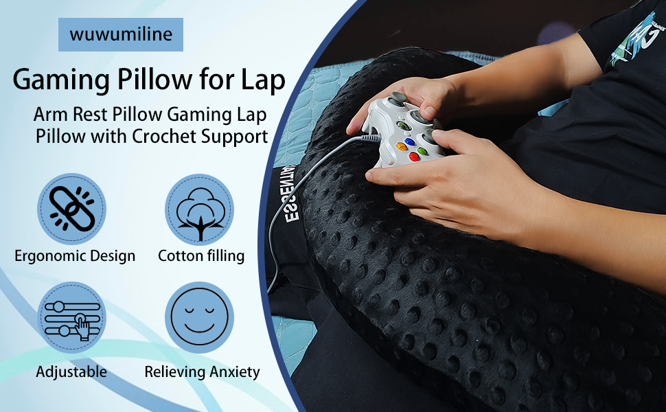 wuwumiline Professional Gaming Pillow for Lap; Arm Rest