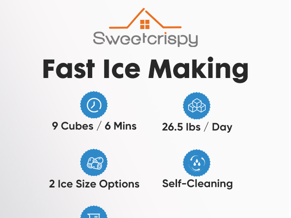 Countertop Ice Maker Ice Machine, Portable Self-Cleaning Ice Machine