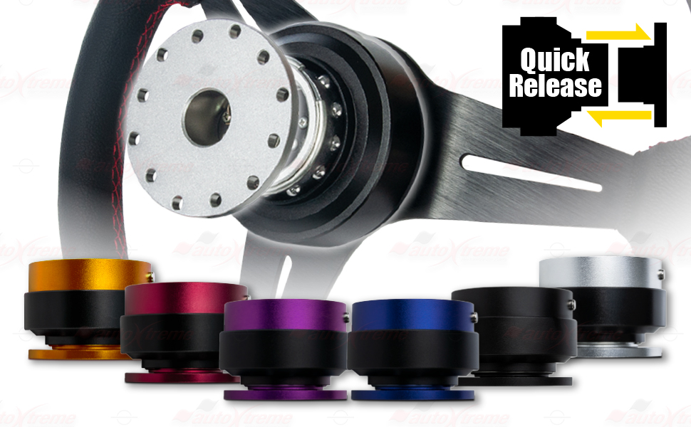 Steering Wheel Hub Adapter Quick Release, Universal 6