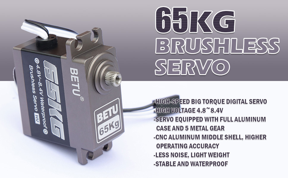BETU 65kg Brushless Servo, High Speed Servo, Waterpoof RC