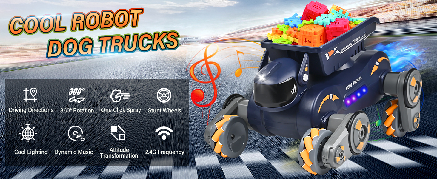 Robot Toys for Kids, RC Car Robots Dog Toys for Boys Girls, Remote Control Stunt Car Toy