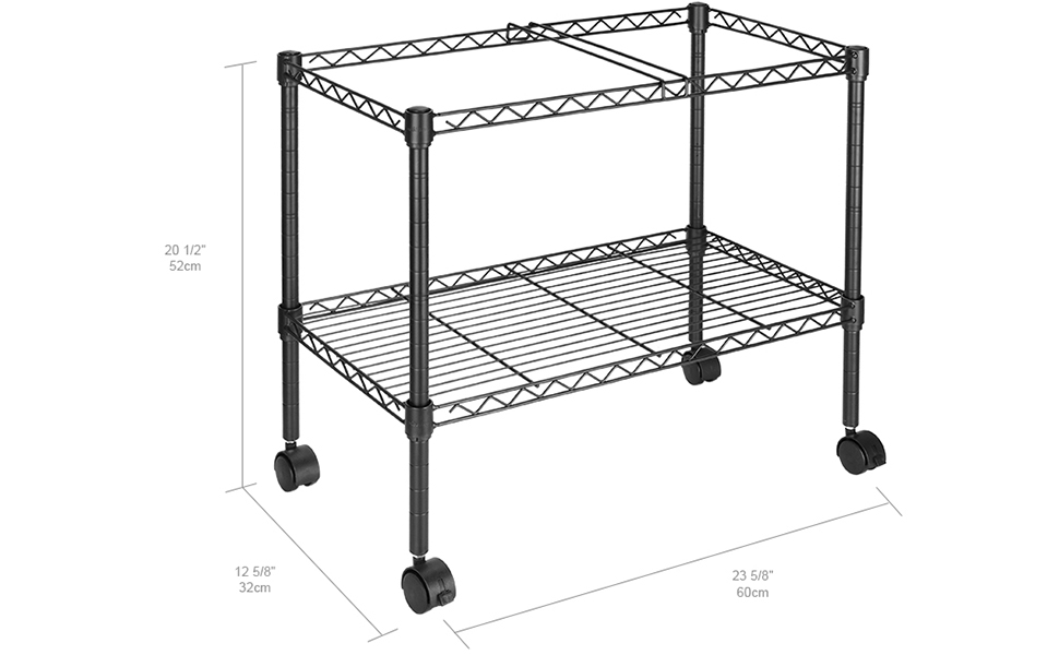 SortWise SingleTier Rolling File Cart, Mobile File Cart for for Letter