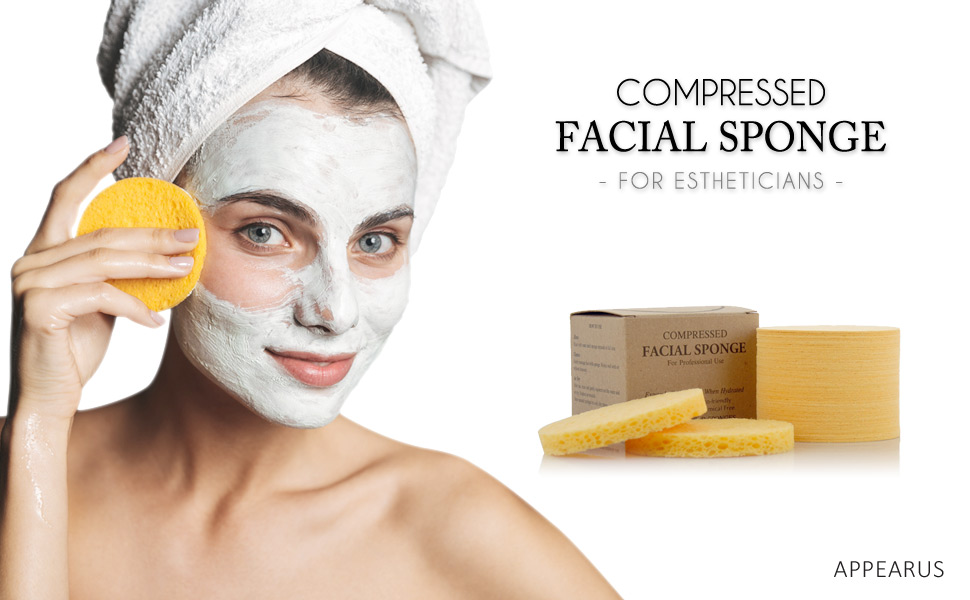 Compressed Natural Cellulose Facial Sponges for esthetician spa salon clinci