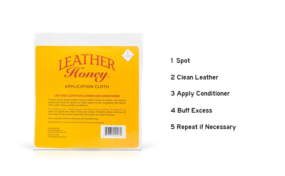 Leather Honey LintFree Application Cloth Leather Conditioner
