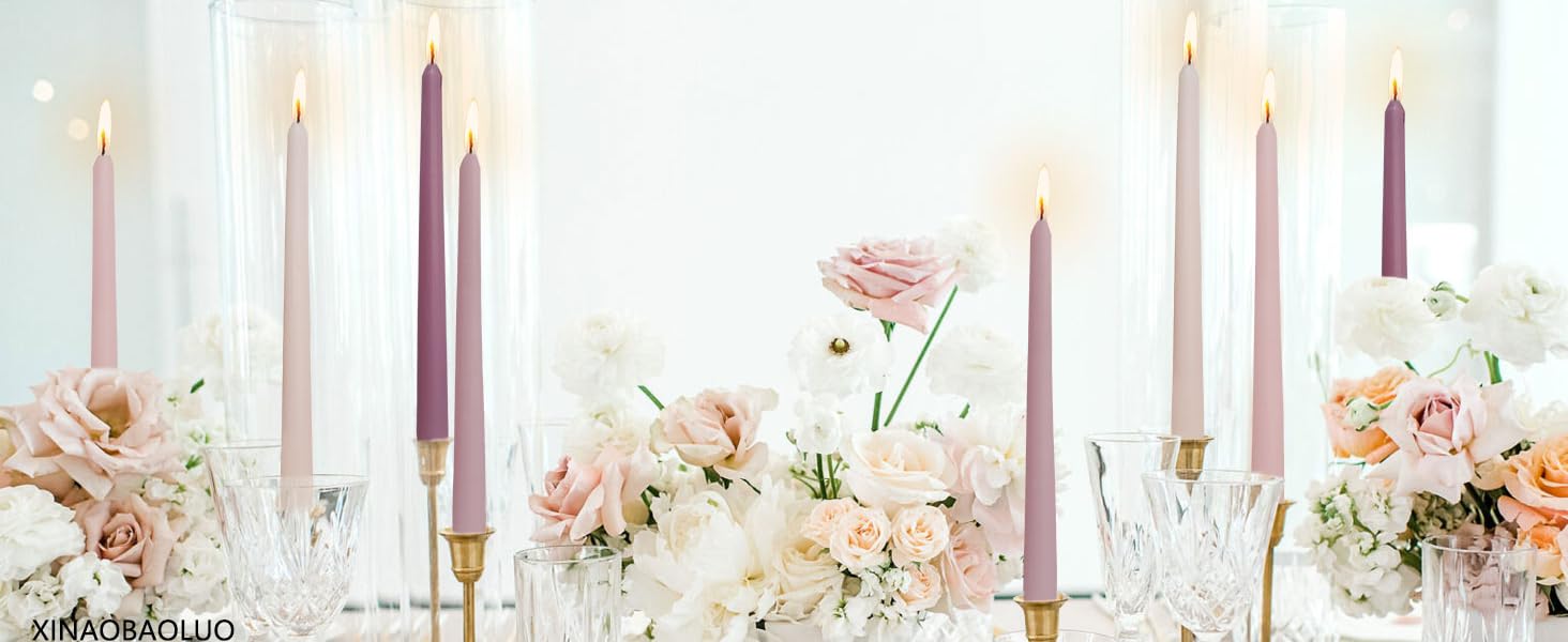 pink candles 10 inch