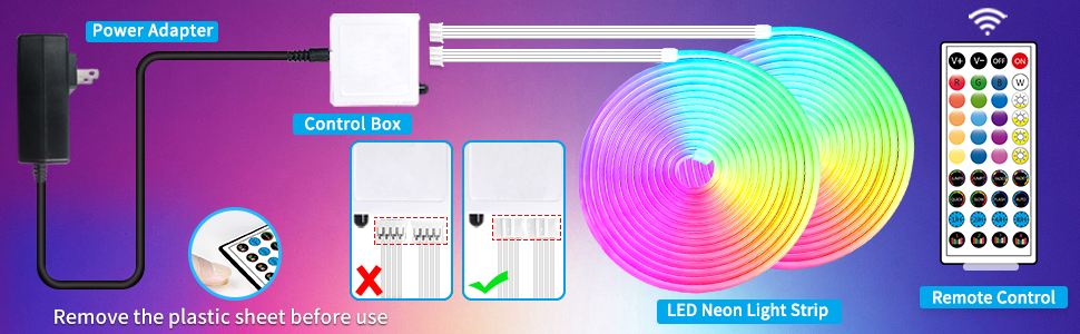 132FT Led neon strip light connection Use
