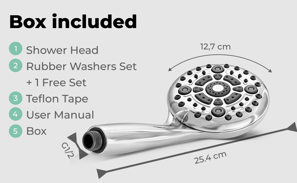 Lokby 6 Settings Shower Head High Pressure Water Saving System 28