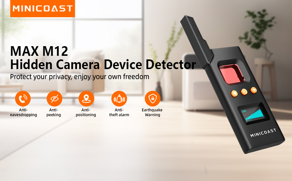 MINICOAST MAX M12 Hidden Camera Detectors, High Sensitive Anti Spy