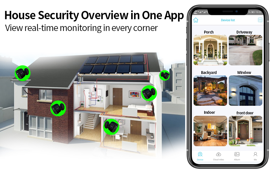 ESCANU Wireless Outdoor Security Camera Battery Rechargeable,WiFi AI Motion