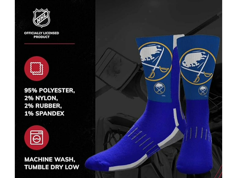 For Bare Feet Youth NHL Zoom Curve Team Crew Socks - Poly Spandex Blend - high-performance