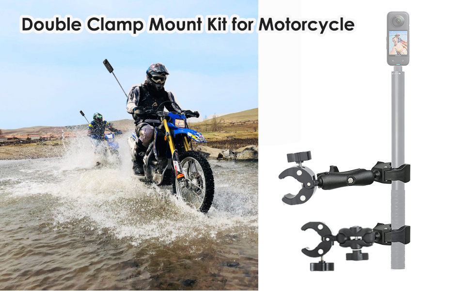 Fotoleey Action Camera Motorcycle Mount kit for Insta360 X4, X3, X2, Go 3, GoPro