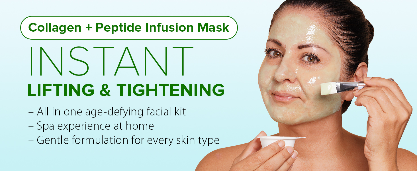 Ebanel Collagen Peptide Infusion Mask 8 pack, All in one facial kit, instant lifting and firming