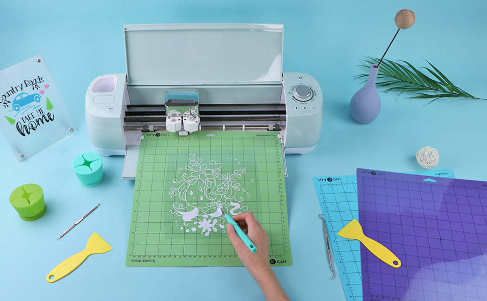 HTVRONT Cutting Mat for Cricut,3 Pack Black Line Cutting Mat 12x12 for