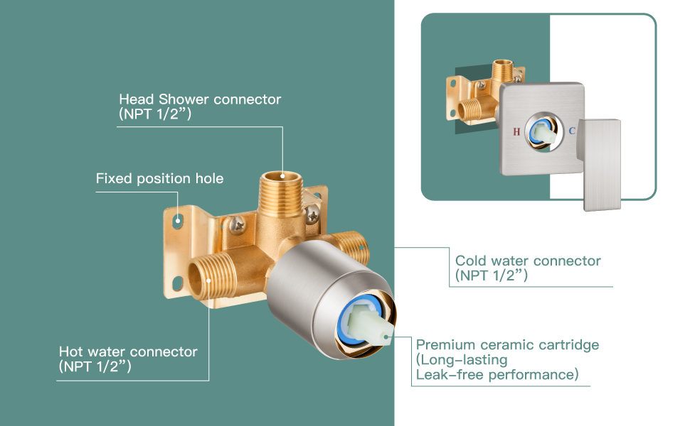 Brushed Nickel Bathroom Rain Shower System SUS304 Stainless Steel