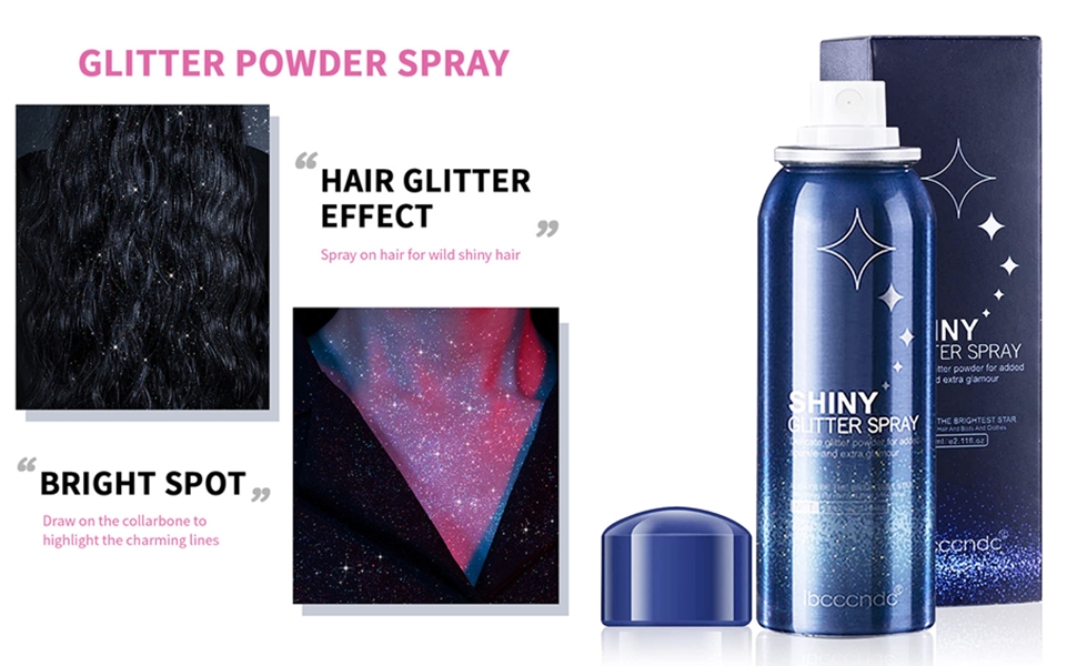 Body Glitter Spray for Women QuickDrying Shiny Glitter Spray for Face