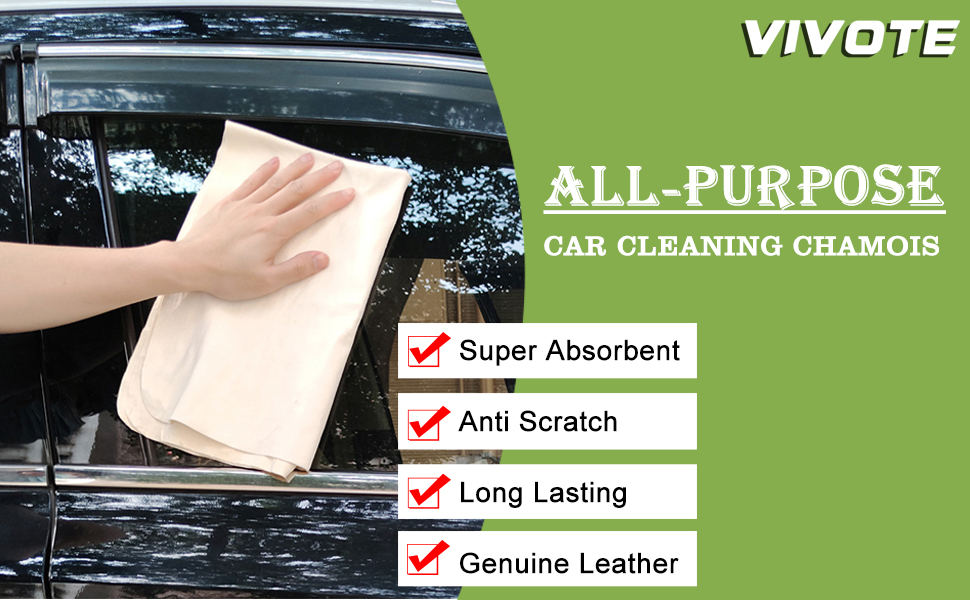 VIVOTE Natural Chamois Leather_Large 60X80cm Cloth_Car Cleaning Drying