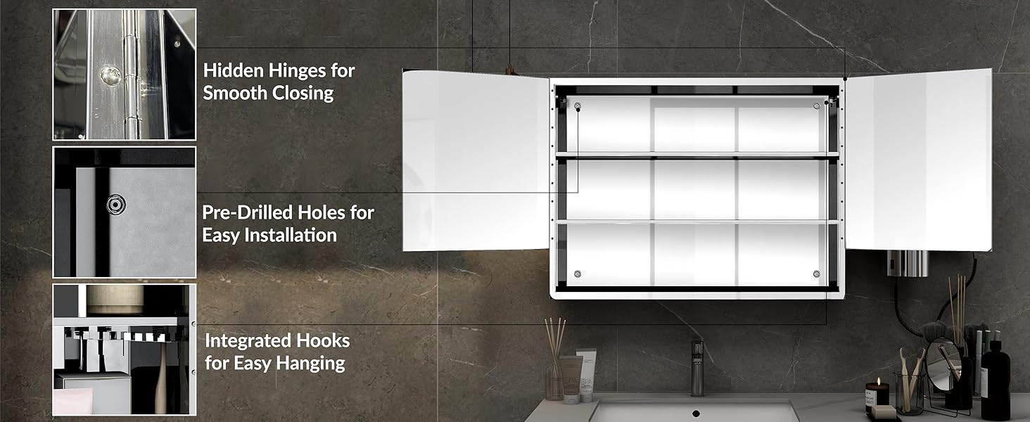 bathroom mirror with cabinet