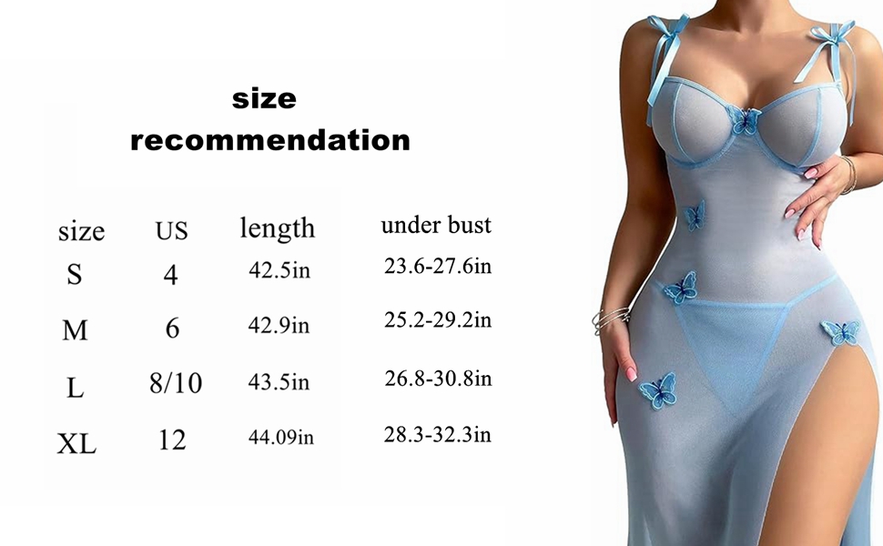 lingerie size chart