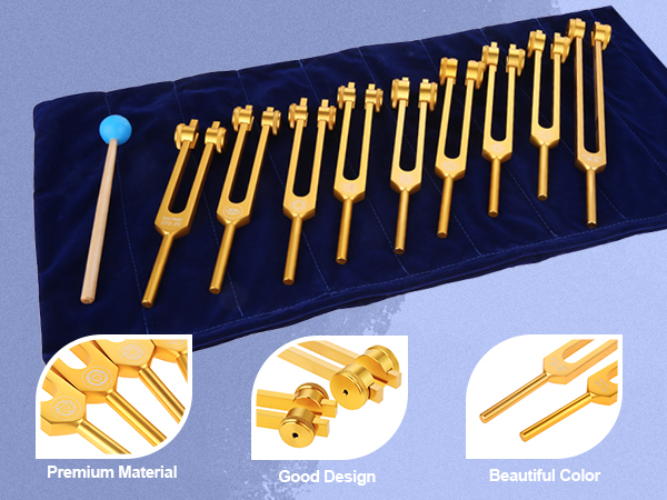 Amazon.com: Weighted Chakra Tuning Fork of 9 Gold, 8 Chakra