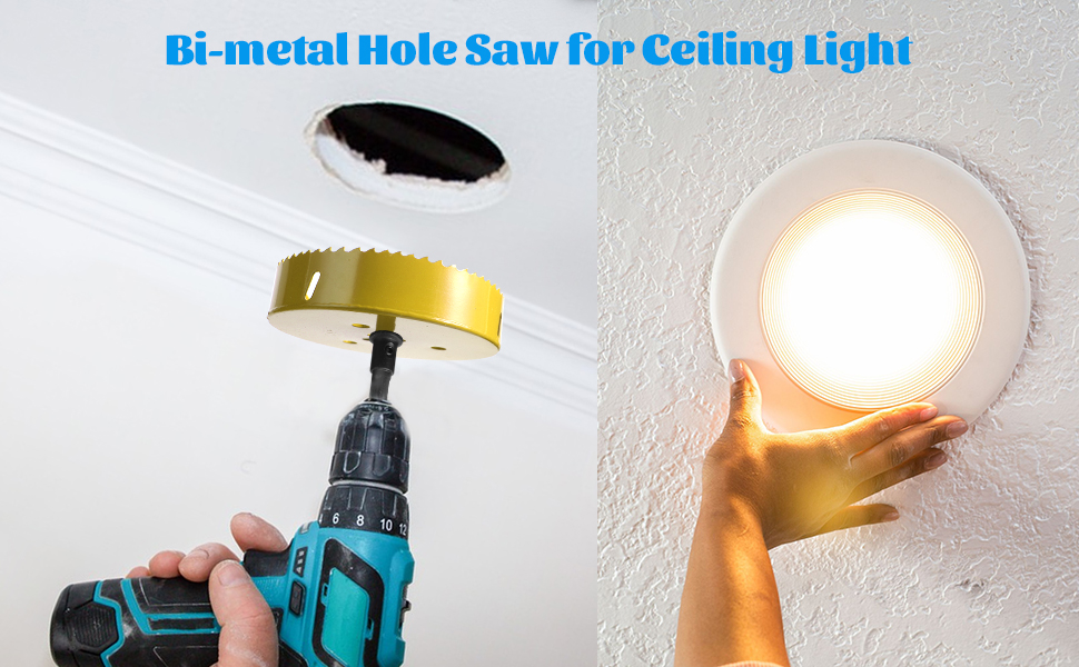 Hole Saw 6 Inch for Recessed Lighting, 152mm HSS BiMetal Hole Saw for Wood, 32mm Cutting Depth