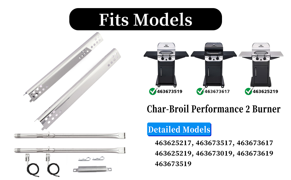 Rocfan Grill Replacement Parts for Charbroil Performance 2 Burner 463625217