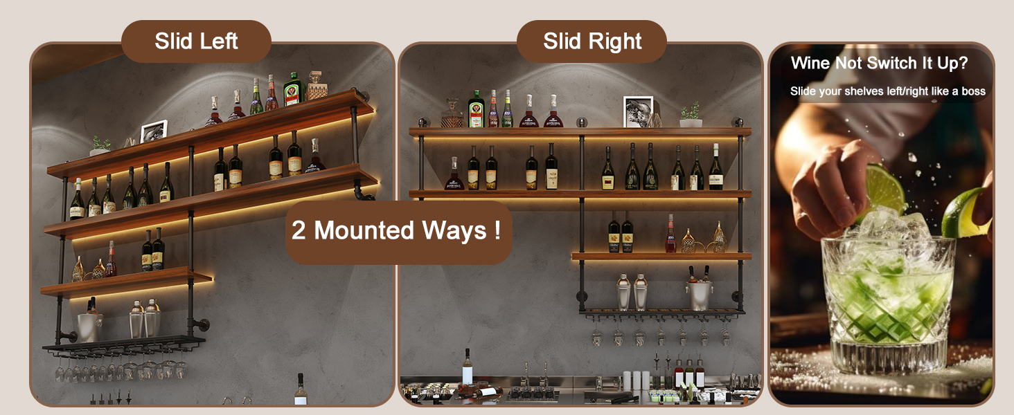 Liquor Bottles Floating Shelves